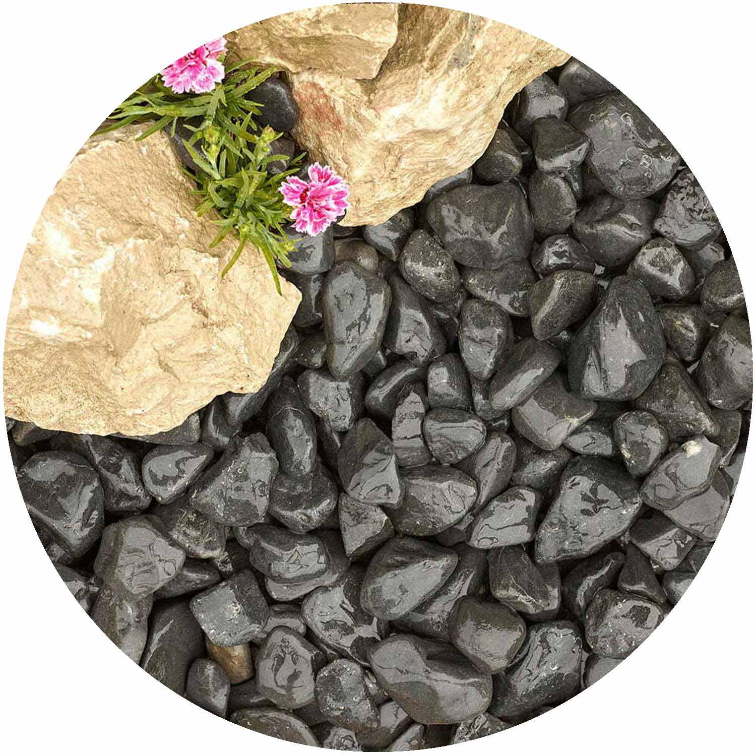 Onyx Black Cobbles Bulk Bag